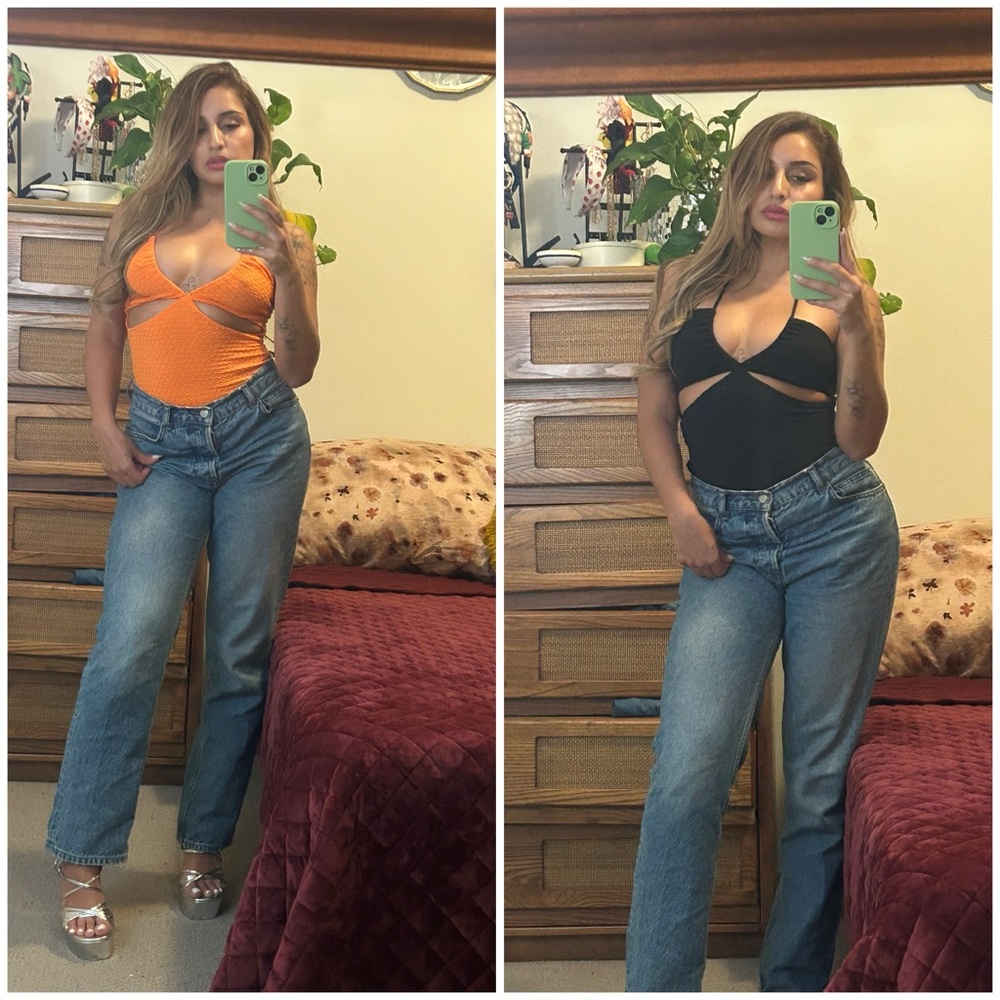 Orange and Black Bodysuits